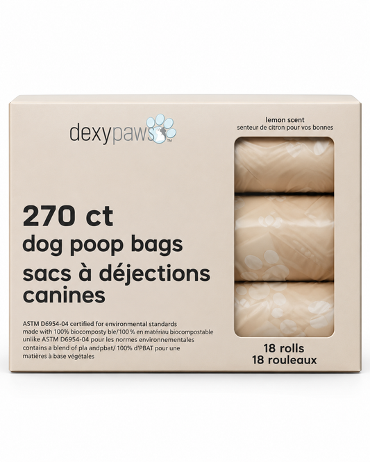 Dexypaws Biodegradable Dog Poop Bags – 270 Count, 18 Rolls