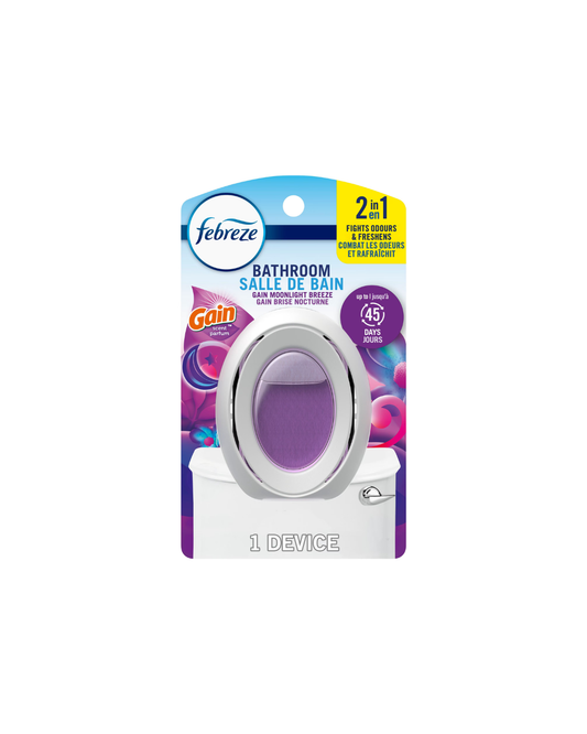 Febreze Bathroom Air Freshener, Odor-Fighting, Gain Moonlight Breeze Scent 1ct